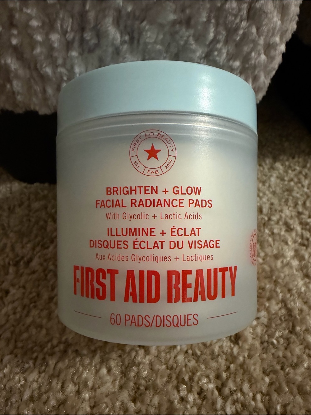 First Aid Beauty Brighten + Glow Facial Radiance Pads – 60 Count – New